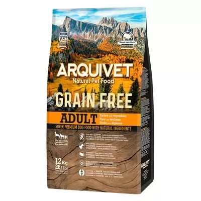 Embalagem de ração para cães ARQUIVET Grain Free Adult 12 kg