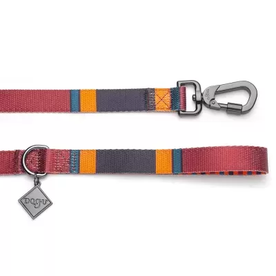 Trela para cão multicolorida com gancho e pendente