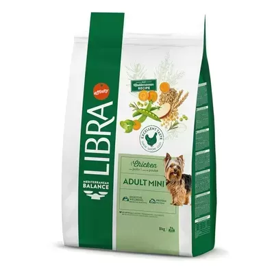 Saco de ração para cães LIBRA adulto mini sabor frango com embalagem verde e branca