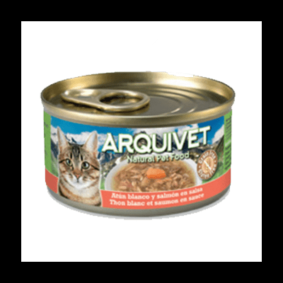 Lata de comida para gatos ARQUIVET com atum branco e salmão
