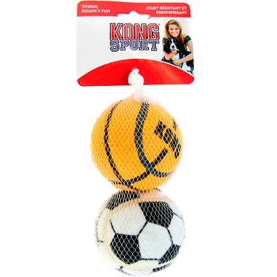conjunto de bolas para cão marca KONG SPORT em rede com embalagem branca e vermelha