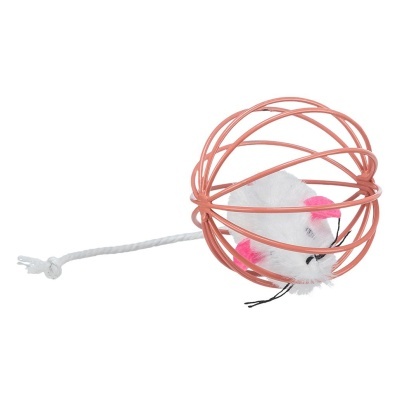 Brinquedo para gatos com bola de arame e rato de pelúcia