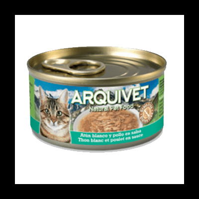 Lata de comida húmida para gatos ARQUIVET sabor atum branco e frango