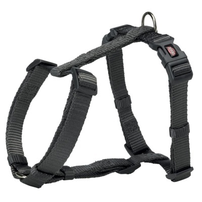 Peitoral preto para animal de estimação com fivelas e argola metálica
