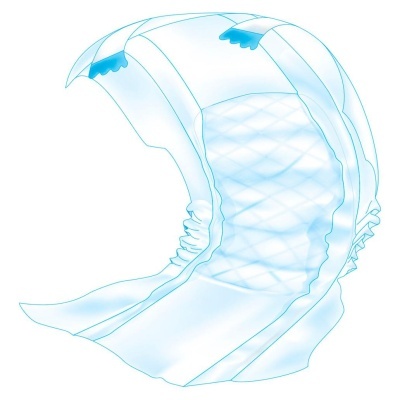 Fralda descartável branca com abas azuis