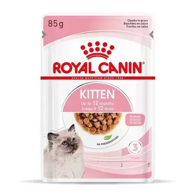 Pacote de ração húmida Royal Canin Kitten 85g para gatos filhotes
