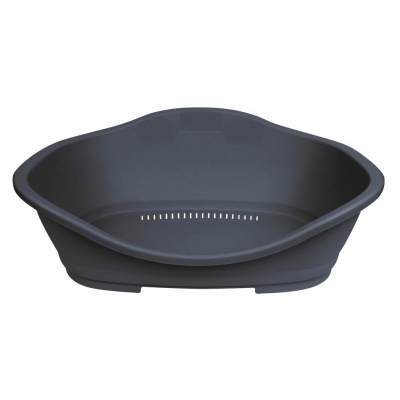 Cama para animal de plástico cinzento escuro com ventilação interior