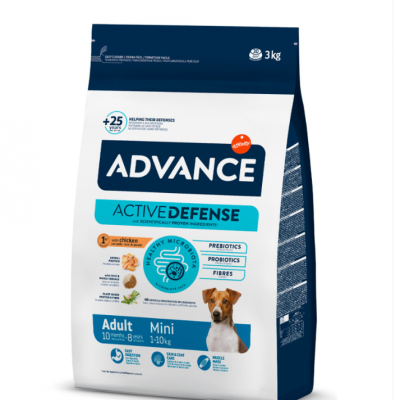 Saco de ração Advance Active Defense Mini para cães pequenos adulto 3kg