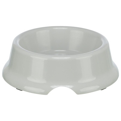 Comedouro branco para animais de estimação em plástico brilhante