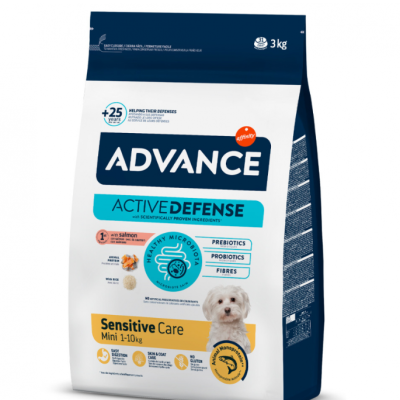 Pacote de alimento para cães Advance Sensitive Care Mini com salmão 3 kg