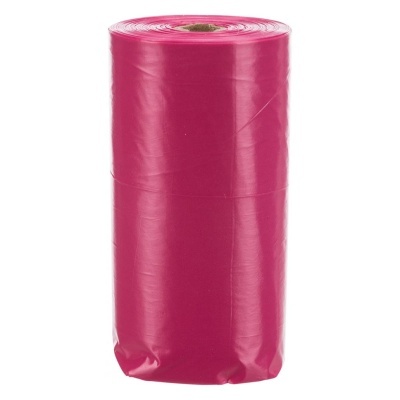 Bobina de plástico rosa para sacos com núcleo de cartão