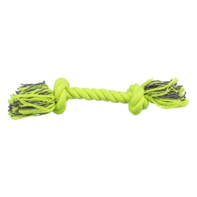 Brinquedo para cães em corda verde neon com nós nas pontas