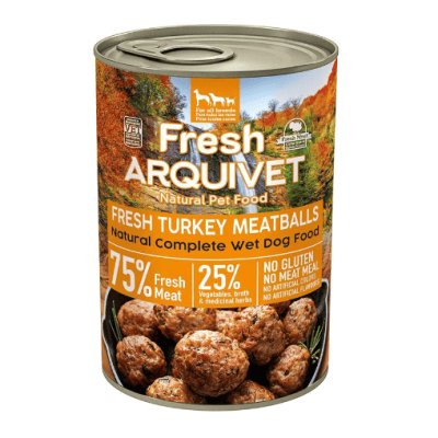 Lata de comida húmida para cães Fresh ARQUIVET Almôndegas Frescas de Peru