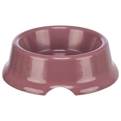 Comedouro castanho avermelhado para animais com formato arredondado