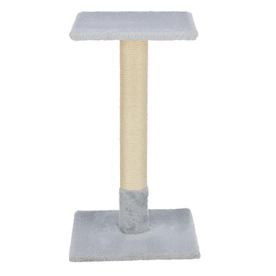 Arranhador de gato cinza com corda sisal