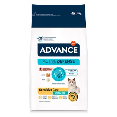 Saco de ração para gato Advance Active Defense Sensitive Care Sterilized 1,5 kg