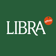 Logótipo LIBRA com círculo laranja e texto affinity