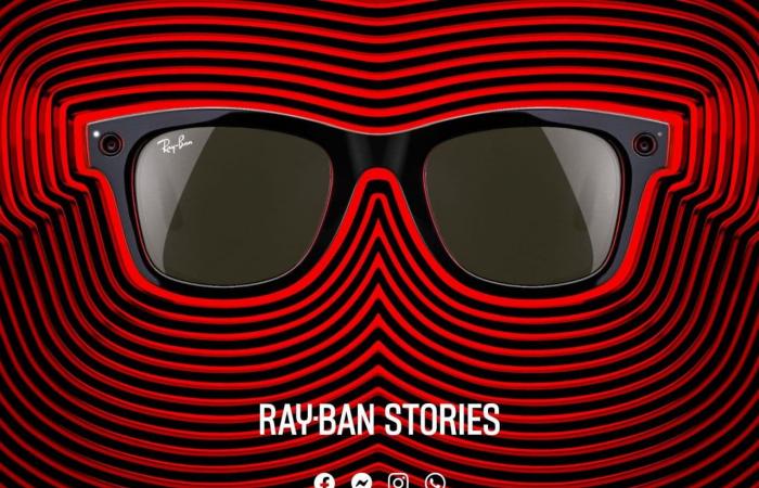 Óculos de sol Ray-Ban Stories com armação preta e lentes escuras