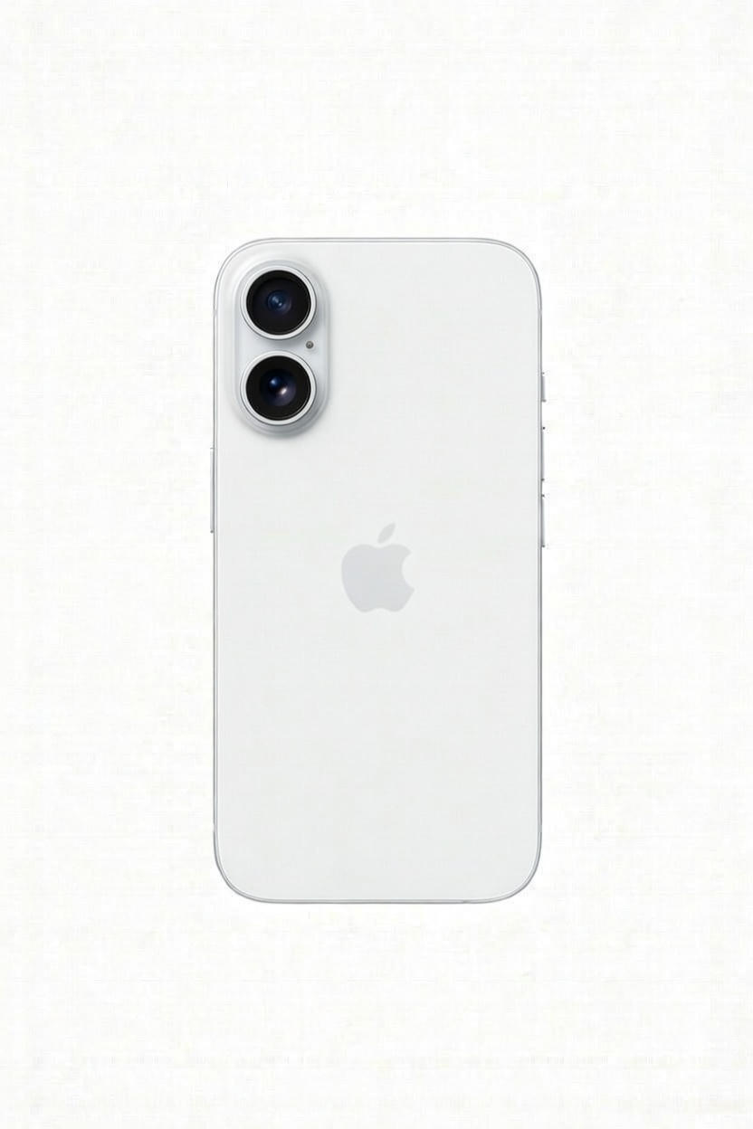 iPhone 16 - Seminovo smartphone branco Apple com duas câmaras e logotipo