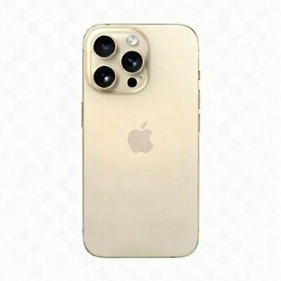 Smartphone Apple iPhone dourado visto de trás com três câmaras