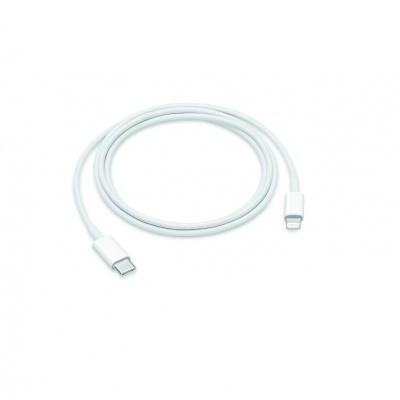 Cabo USB-C branco com conetores em ambas as extremidades