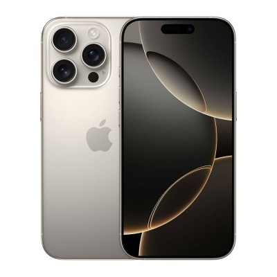 Smartphone Apple iPhone prateado com ecrã preto e três câmaras circulares na traseira.