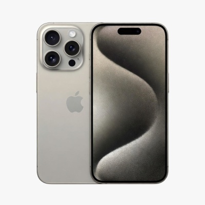 Smartphone Apple iPhone prateado mostrando frente e traseira com três câmeras.