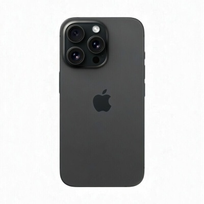iPhone 14 Pro preto visto de trás com três câmaras e logótipo Apple