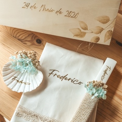 Conjunto de decoração personalizado com nome Frederico e data 24 de Maio de 2026