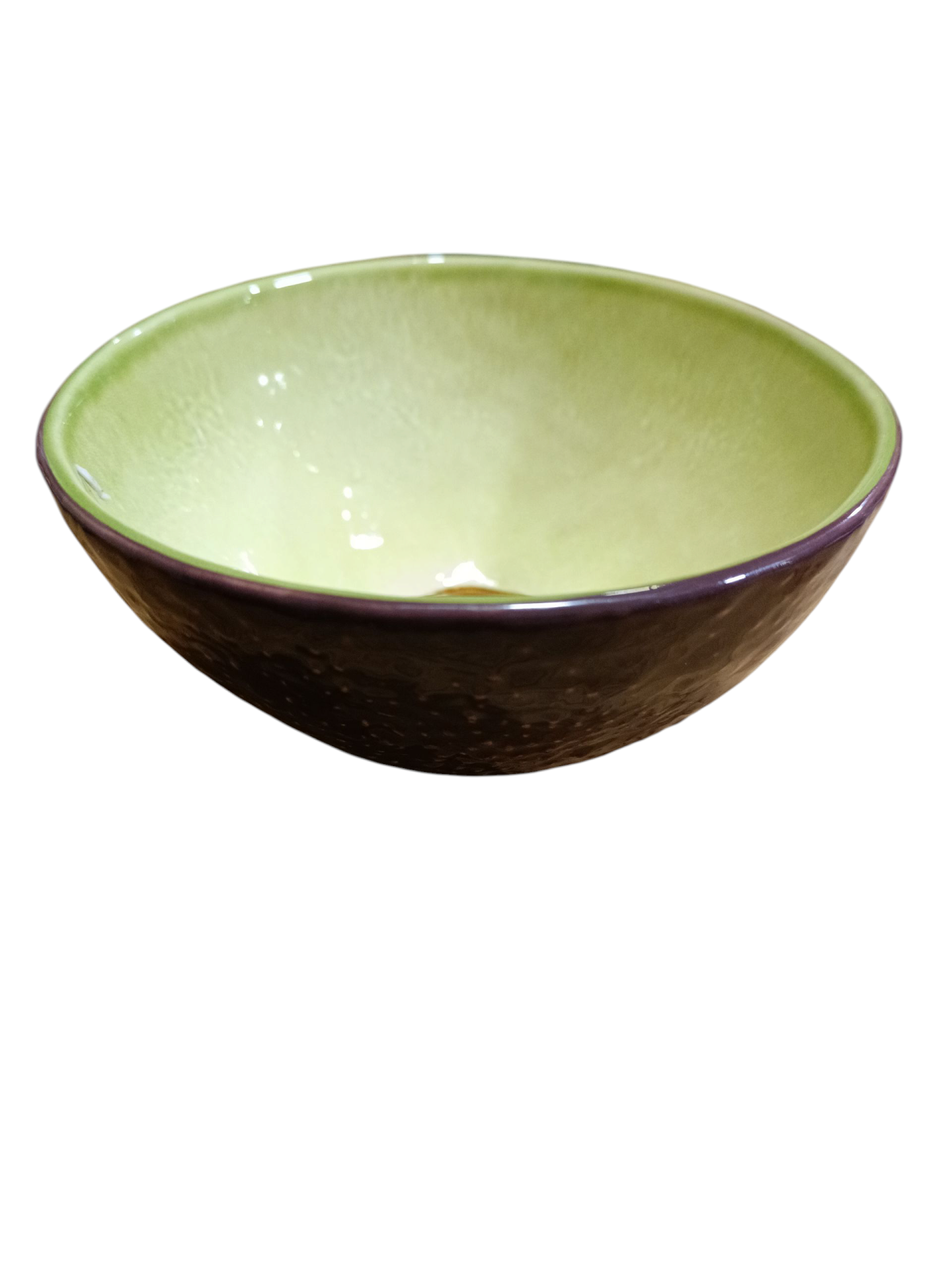 Tigela Abacate - Coleção Frutos Tropicais - Bordallo Pinheiro tigela de cerâmica verde e castanha