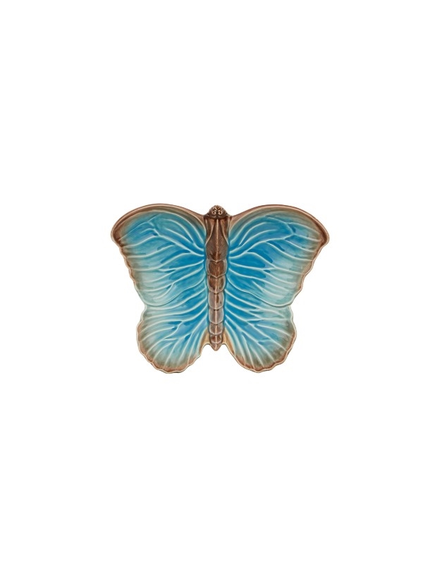 Bordallo Pinheiro - Fruteira ,borboleta Cloudy Butterflies - Claudia Schiffer Broche de borboleta azul com detalhes castanhos