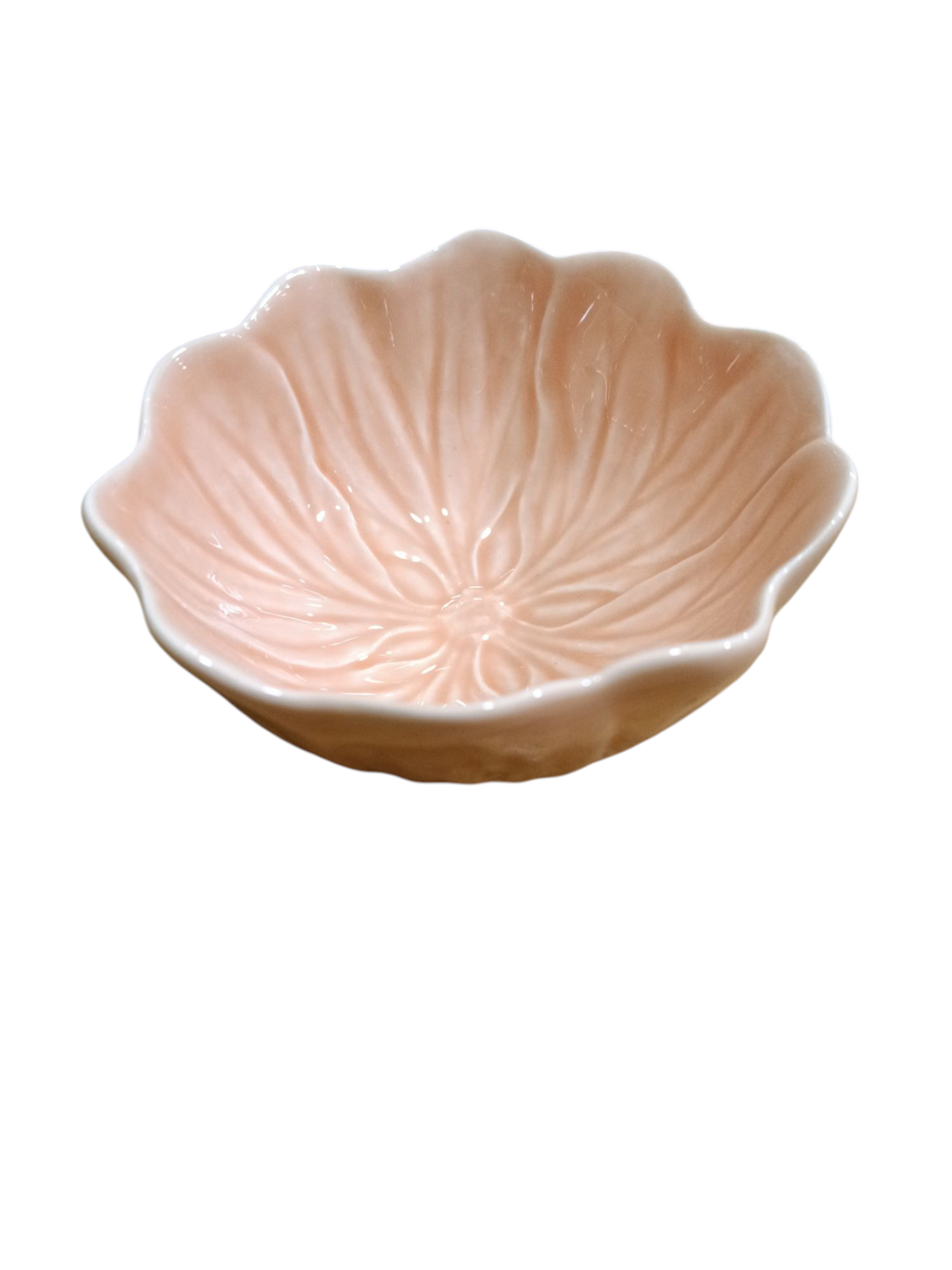 Tigelinha rosa pequena - Coleção Flora - Bordallo Pinheiro Taça decorativa rosa em cerâmica com formato de flor