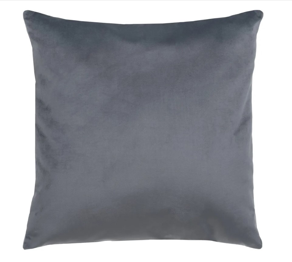 Almofada em Veludo Cinza 60x60 Almofada quadrada cinza de veludo