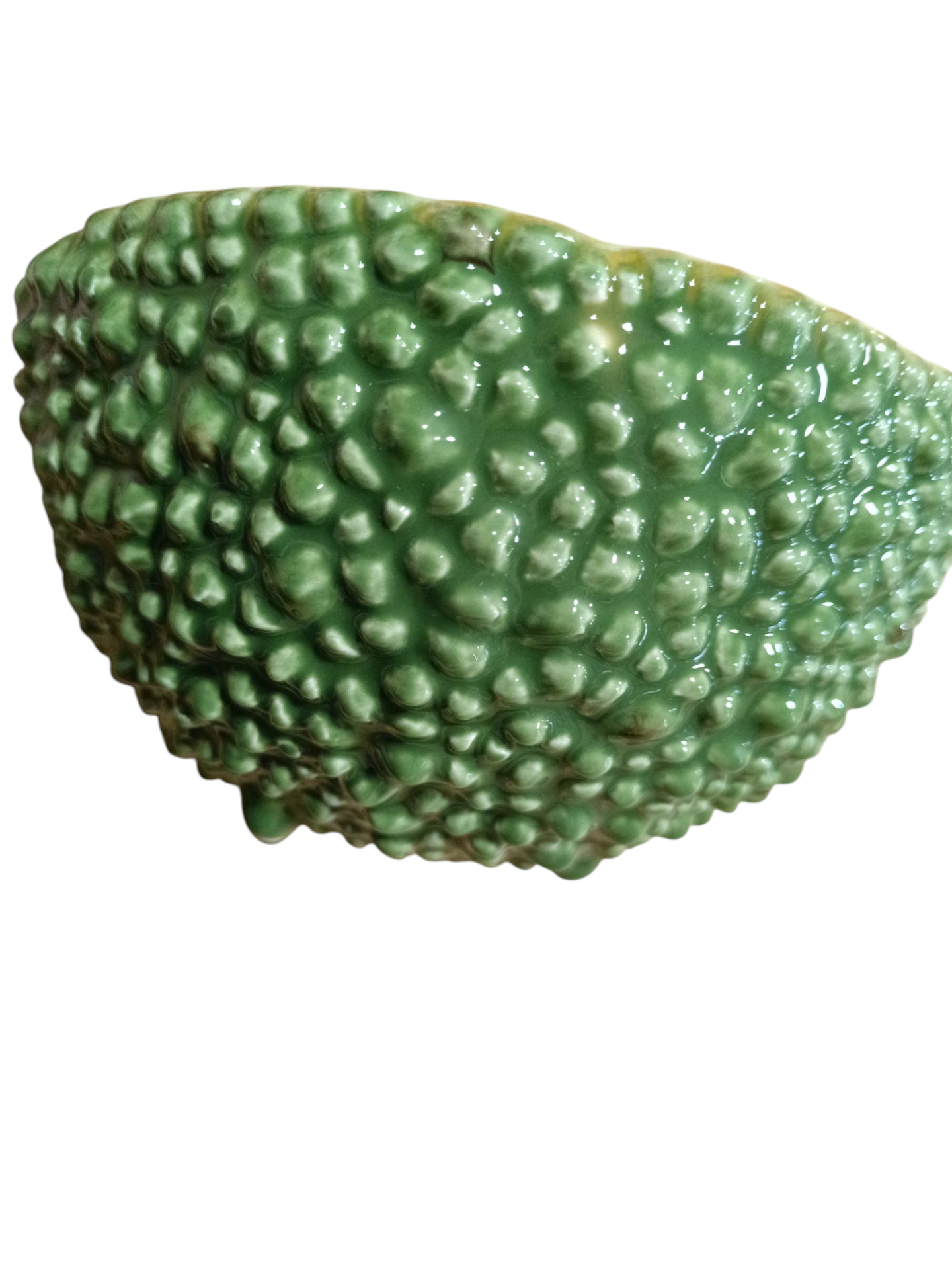 Saladeira 16.5 verde - Coleção Amazonia - Bordallo Pinheiro Meia tigela cerâmica verde com textura irregular