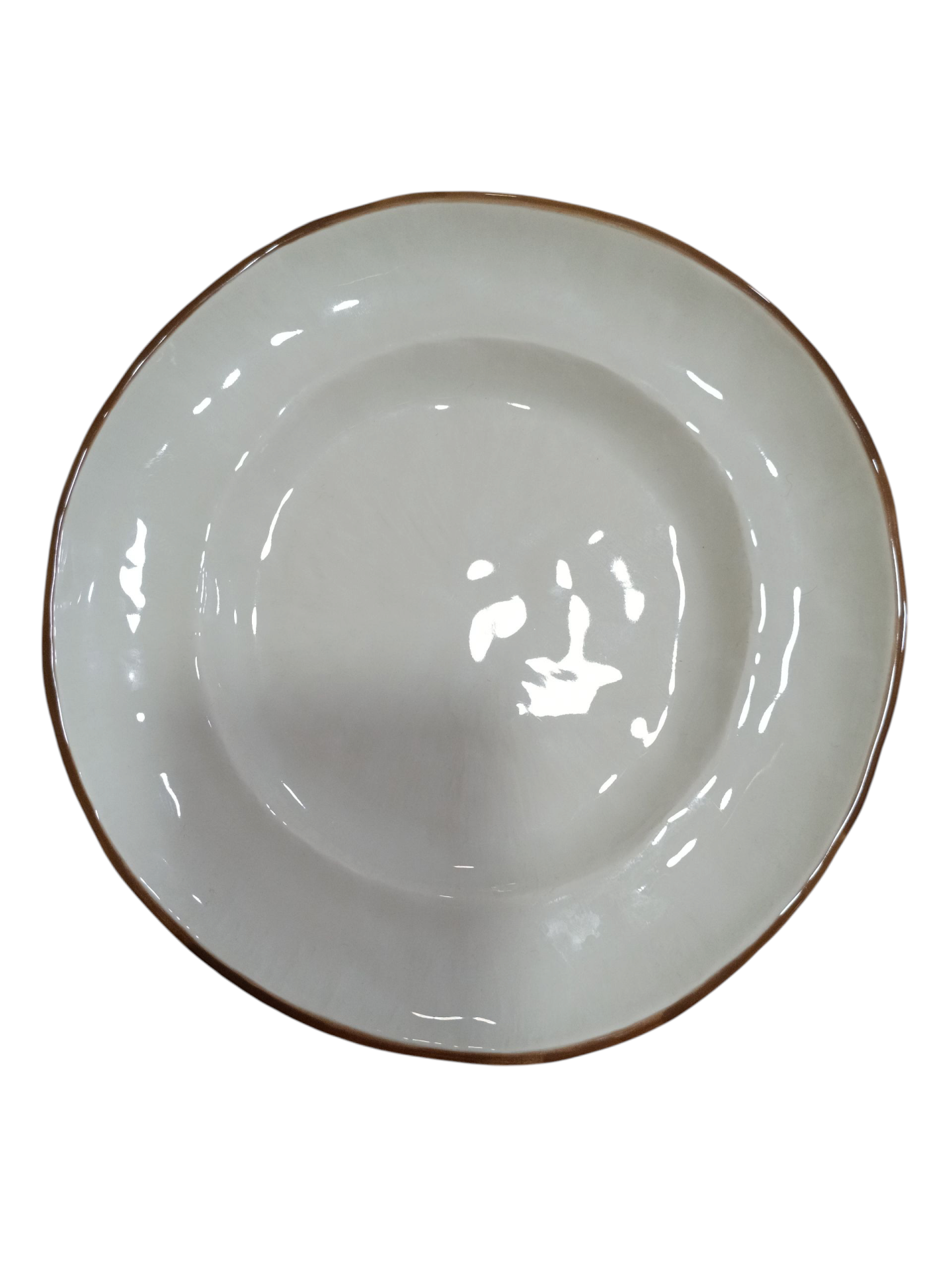 Prato Sobremesa Coco - Coleção Frutos Tropicais - Bordallo Pinheiro Prato branco com borda dourada fina