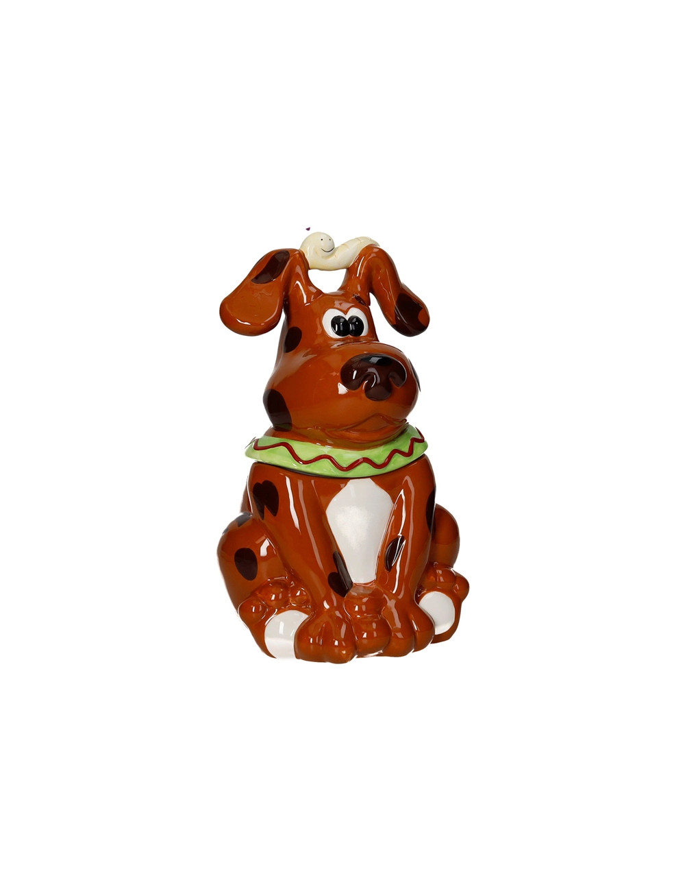 Frasco do Cão com Sensor Sonoro Figura decorativa cão cerâmica castanho com minhoca