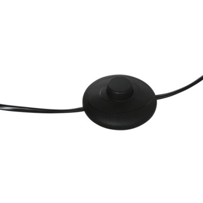 Interruptor elétrico redondo preto com cabo