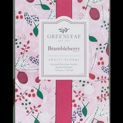 Embalagem de sachê perfumado Brambleberry da Greenleaf com padrão floral colorido