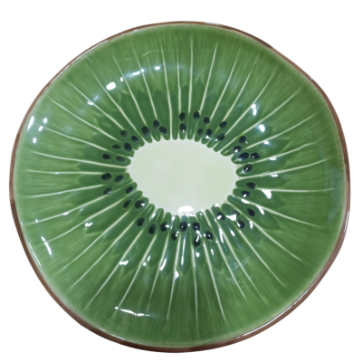 Prato de cerâmica com padrão de kiwi