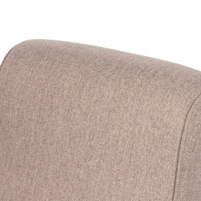 Cabeça de cadeira estofada em tecido bege liso