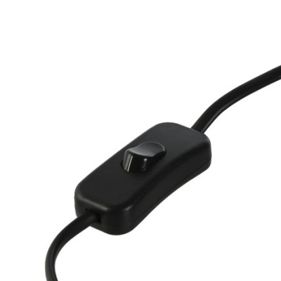 Interruptor de cabo preto em plástico com botão deslizante