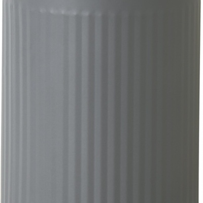 Recipiente de armazenamento cinza com tampa de madeira