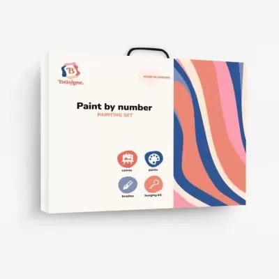Caixa de conjunto de pintura Paint by number com design colorido e alça