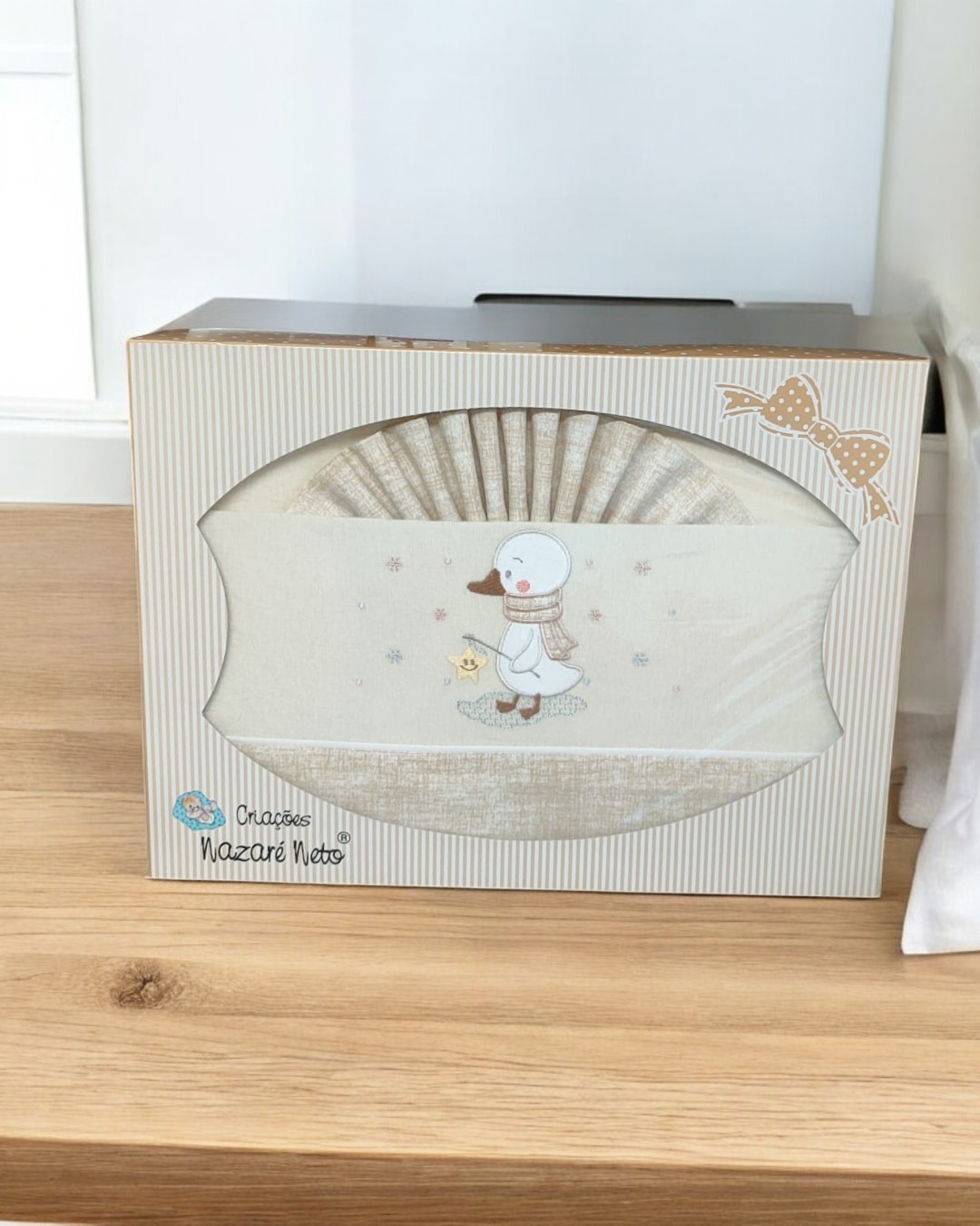 Conjunto de roupa de cama para bebé com estampado de patinho