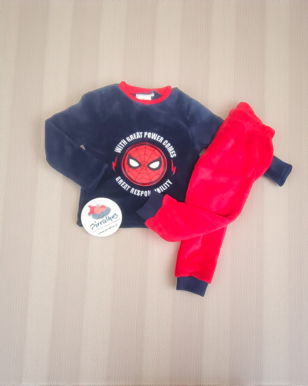 Conjunto de roupa de criança Homem-Aranha azul e vermelho
