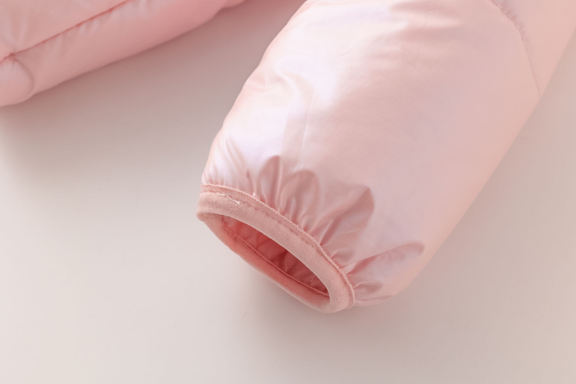 Manga de casaco cor-de-rosa com elástico na bainha