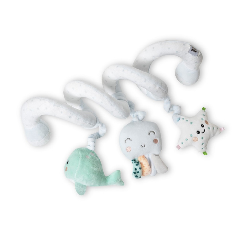 Brinquedo enrolado para bebé com peluches marinhos coloridos