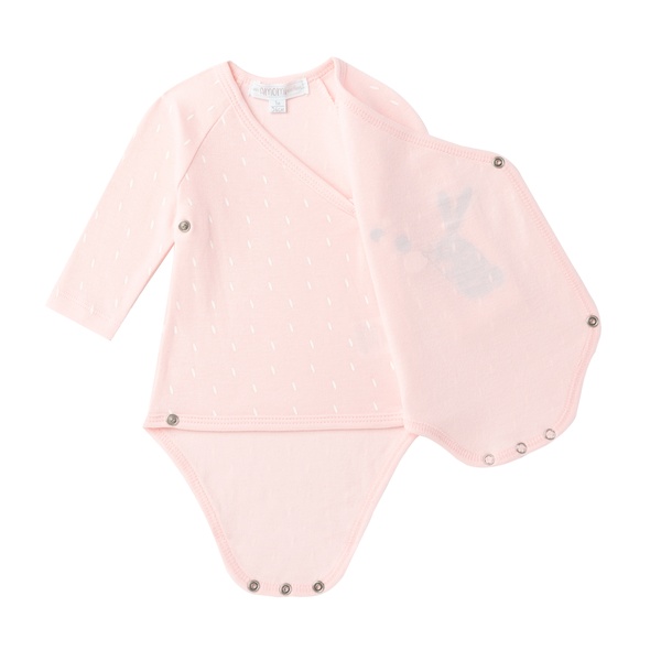 Body de bebé cor-de-rosa claro com botões de pressão