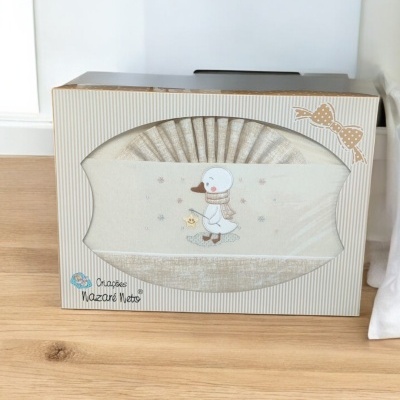 Conjunto de roupa de cama para bebé com estampado de patinho