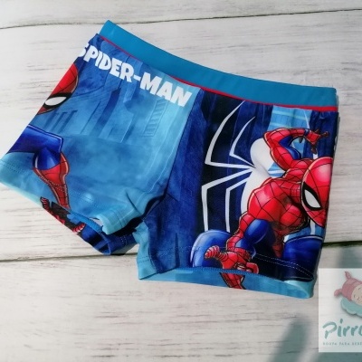 Cuecas boxer para criança com estampado do Spider-Man em azul e vermelho